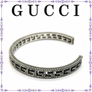 Gucci - 【良品】グッチ  スクエアG アラベスク 18 シルバー925 カフブレスレット