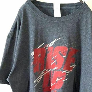 ギルダン RISE UP ライズ アップ Tシャツ XL グレー 灰色 古着(Tシャツ/カットソー(半袖/袖なし))