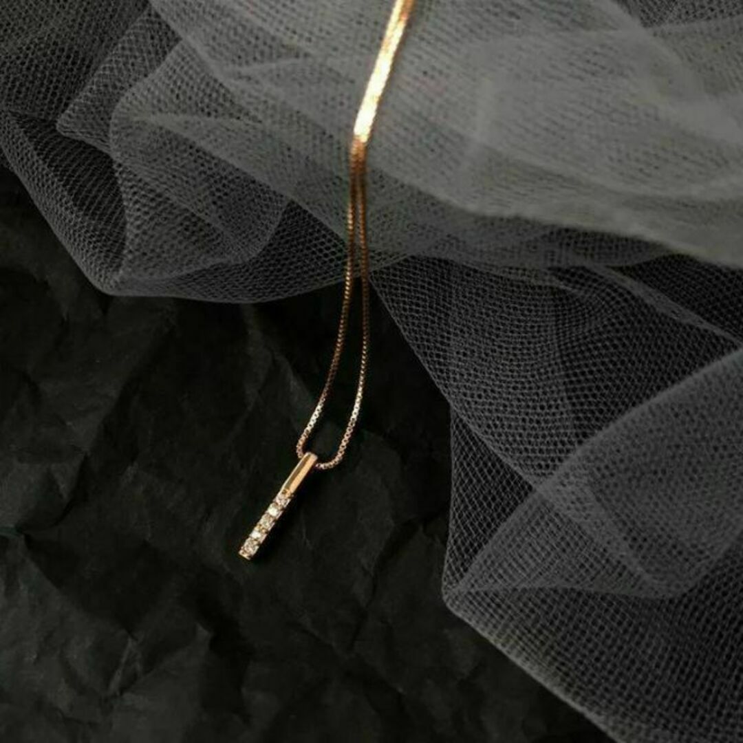 ネックレス　ストレート　ローズゴールド　シルバー　S925　2カラー　新品 レディースのアクセサリー(ネックレス)の商品写真