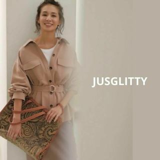 JUSGLITTY - 美品　ジャスグリッティー ウエストベルト付きCPOジャケット　ベージュ