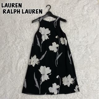 Ralph Lauren - LAUREN RALPH LAUREN ひざ丈ワンピース ノースリーブ 花柄 0