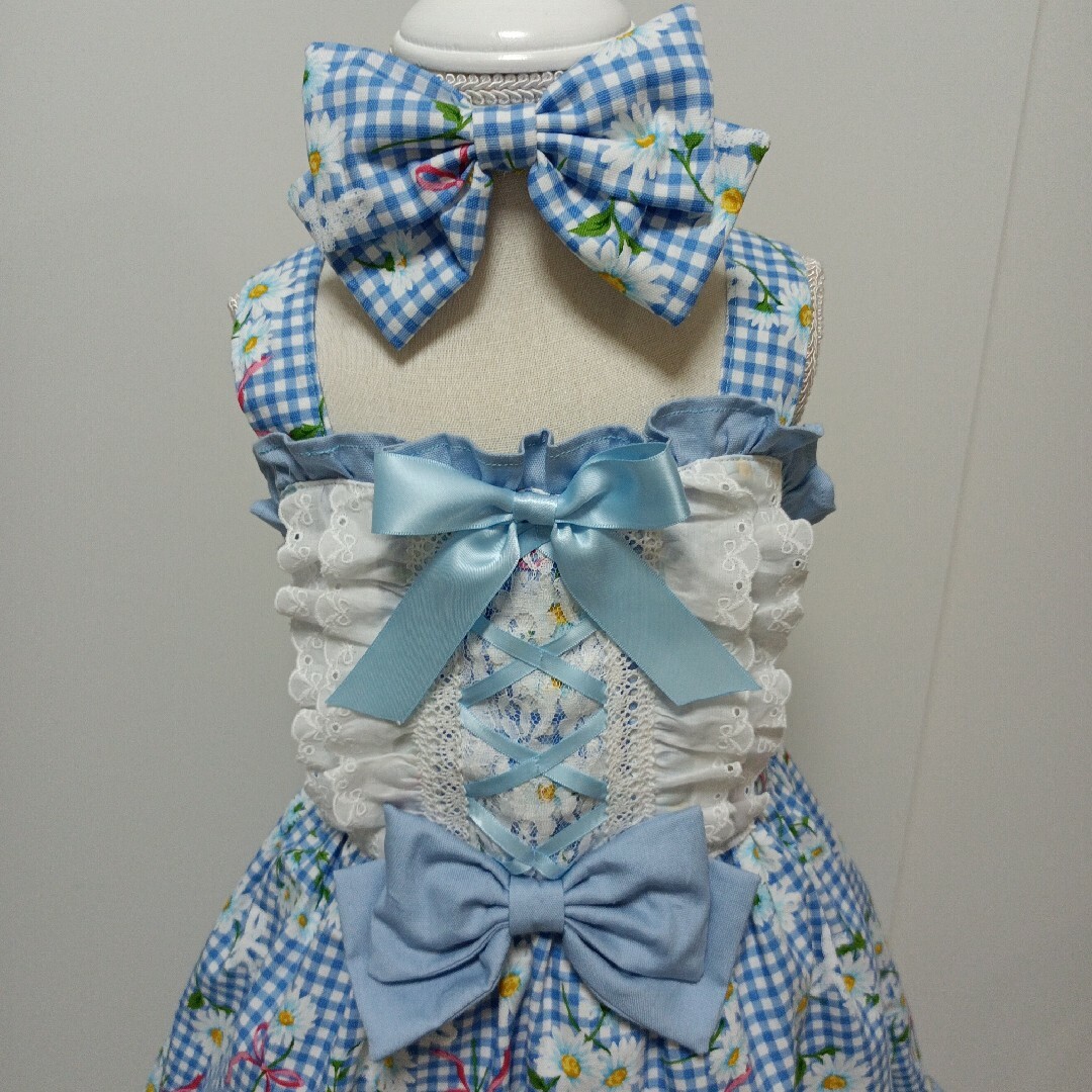 最終値下げハンドメイドジャンバースカート キッズ/ベビー/マタニティのキッズ服女の子用(90cm~)(ワンピース)の商品写真