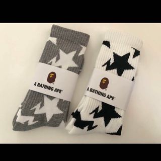 新品　BAPE アベイシングエイプ　メンズ　ソックス　2点2329(ソックス)