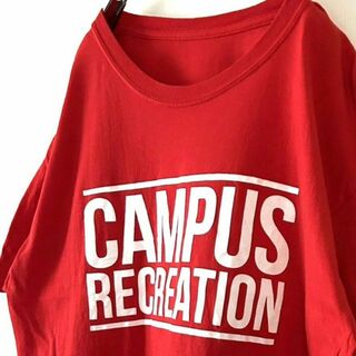 キャンパス レクリエーション 大学 カレッジTシャツ レッド 赤 古着(Tシャツ/カットソー(半袖/袖なし))