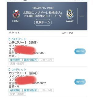 5/15 (水北海道コンサドーレ札幌 vs ジュビロ磐田　カテゴリ1 ペア(サッカー)