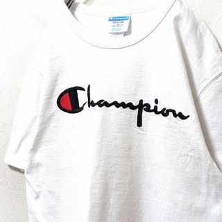 チャンピオン(Champion)のチャンピオン Champion ロゴ刺繍 Tシャツ ホワイト 白US古着(Tシャツ/カットソー(半袖/袖なし))