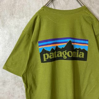 patagonia - 【抹茶グリーン】patagoniaバックプリントTシャツ古着　アウトドアにも◎