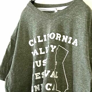 LAT カリフォルニア バレー Tシャツ XL グリーンカーキ緑 古着(Tシャツ/カットソー(半袖/袖なし))