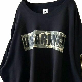 USアーミー U.S.ARMY スター Tシャツ 2XL ブラック 黒 古着(Tシャツ/カットソー(半袖/袖なし))