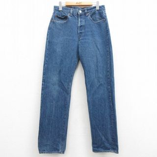 リーバイス(Levi's)のW32★古着 ジーンズ Levis リーバイス 501 メンズ 90年代 90s コットン USA製 紺 ネイビー デニム 【spe】 24may07 中古 ボトムス ジーパン Gパン ロング パンツ(ワークパンツ/カーゴパンツ)