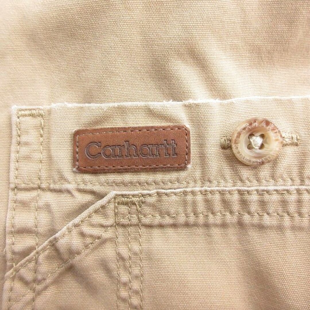 Charhartt WIP(カーハートダブリューアイピー)のXL★古着 カーハート Carhartt 半袖 シャツ メンズ 大きいサイズ ロング丈 コットン ボタンダウン ベージュ カーキ 24may07 中古 トップス メンズのトップス(シャツ)の商品写真