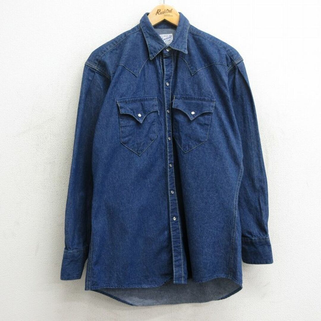 L★古着 ロックマウント ROCK MOUNT 長袖 ウエスタン シャツ メンズ 90年代 90s コットン USA製 紺 ネイビー デニム 24may07 中古 トップス | フリマアプリ ラクマ L★古着 ロックマウント ROCK MOUNT 長袖 ウエスタン シャツ メンズ 90年代 90s コットン USA製 紺 ネイビー デニム 24may07 中古 トップス | フリマアプリ ラクマ