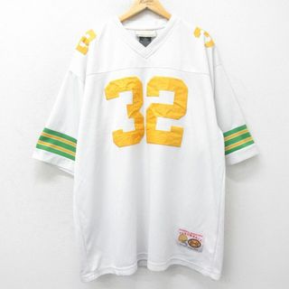 XL★古着 半袖 フットボール Tシャツ メンズ アメフト 大きいサイズ ロング丈 Vネック 白他 ホワイト 24may07 中古(Tシャツ/カットソー(半袖/袖なし))