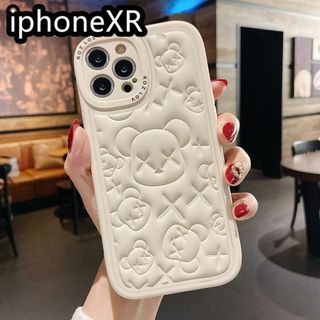 iphoneXRケース 熊　TPU　カーバー　ホワイト2