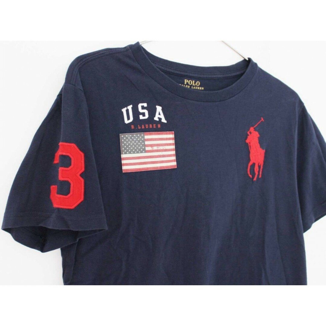 Ralph Lauren(ラルフローレン)の【夏物 新入荷!】[ラルフローレン/Ralph Lauren]150cm 半袖Tシャツ/半袖カットソー 紺【中古】子供服 キッズ kids ジュニア 男の子 夏 tops 105042 キッズ/ベビー/マタニティのキッズ服女の子用(90cm~)(Tシャツ/カットソー)の商品写真