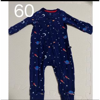 ベビーギャップ(babyGAP)の薄手　春秋　ベビー ギャップ　60cm ワンダースーツ　ジッパー　スリーパー(パジャマ)