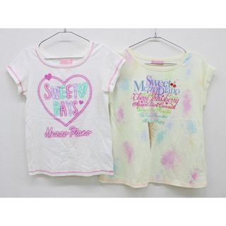 メゾピアノ(mezzo piano)の【夏物 新入荷!】▲メゾピアノ/mezzo piano▲150cm 半袖Tシャツ/半袖カットソー2枚set 白×クリームイエロー【中古】【ネット限定】子供 キッズ kids ジュニア 女の子 夏 tops 105042(Tシャツ/カットソー)