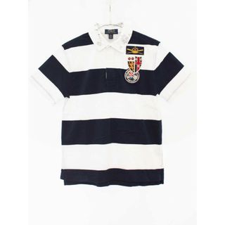 ラルフローレン(Ralph Lauren)の【夏物 新入荷!】[ラルフローレン/Ralph Lauren]150cm 半袖ラガーシャツ 濃紺×白【中古】子供服 キッズ kids ジュニア 男の子 夏 tops 705042(シャツ/カットソー)