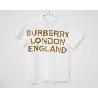 バーバリー(BURBERRY)の【夏物 新入荷!】〓バーバリー/BURBERRY〓140cm 半袖シャツ  白×茶【中古】子供服 キッズ kids ジュニア 女の子 男の子 夏 tops 034042(シャツ/カットソー)