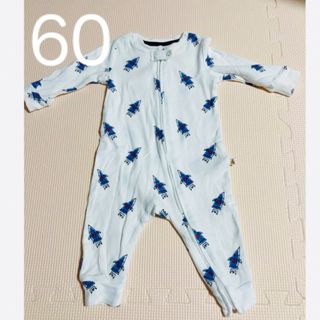 ベビーギャップ(babyGAP)の薄手　春秋　ベビー ギャップ　60cm ワンダースーツ　ジッパー　スリーパー(パジャマ)