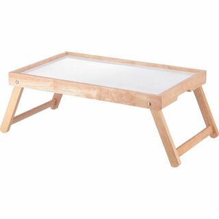 【スタイル:木製】不二貿易 折りたたみ ベッドテーブル ローテーブル 幅50×奥(その他)