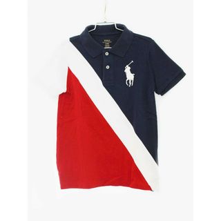 ラルフローレン(Ralph Lauren)の【夏物 新入荷!】[ラルフローレン/Ralph Lauren]130cm 半袖ポロシャツ 紺×赤【中古】子供服 キッズ kids 男の子 夏 tops 705042(その他)