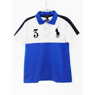 ラルフローレン(Ralph Lauren)の【夏物 新入荷!】[ラルフローレン/Ralph Lauren]130cm 半袖ポロシャツ 白×青【中古】子供服 キッズ kids 男の子 夏 tops 705042(その他)