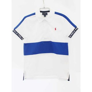 ラルフローレン(Ralph Lauren)の【夏物 新入荷!】[ラルフローレン/Ralph Lauren]110cm 半袖ポロシャツ/半袖ラガーシャツ 白×青【中古】子供服 キッズ kids 男の子 夏 tops 705042(その他)