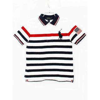 ラルフローレン(Ralph Lauren)の【夏物 新入荷!】[ラルフローレン/Ralph Lauren]110cm 半袖ポロシャツ 白×紺【中古】子供服 キッズ kids 男の子 夏 tops 705042(その他)