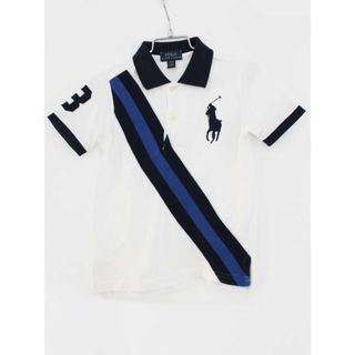 ラルフローレン(Ralph Lauren)の【夏物 新入荷!】[ラルフローレン/Ralph Lauren]110cm 半袖ポロシャツ 白×紺【中古】子供服 キッズ kids 男の子 夏 tops 705042(その他)