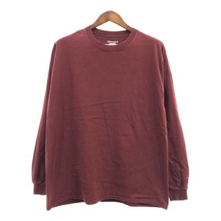 チャンピオン(Champion)のChampion チャンピオン AUTHENTIC オーセンティック 無地 長袖Ｔシャツ ワインレッド (メンズ XL) 中古 古着 Q5846(Tシャツ/カットソー(七分/長袖))