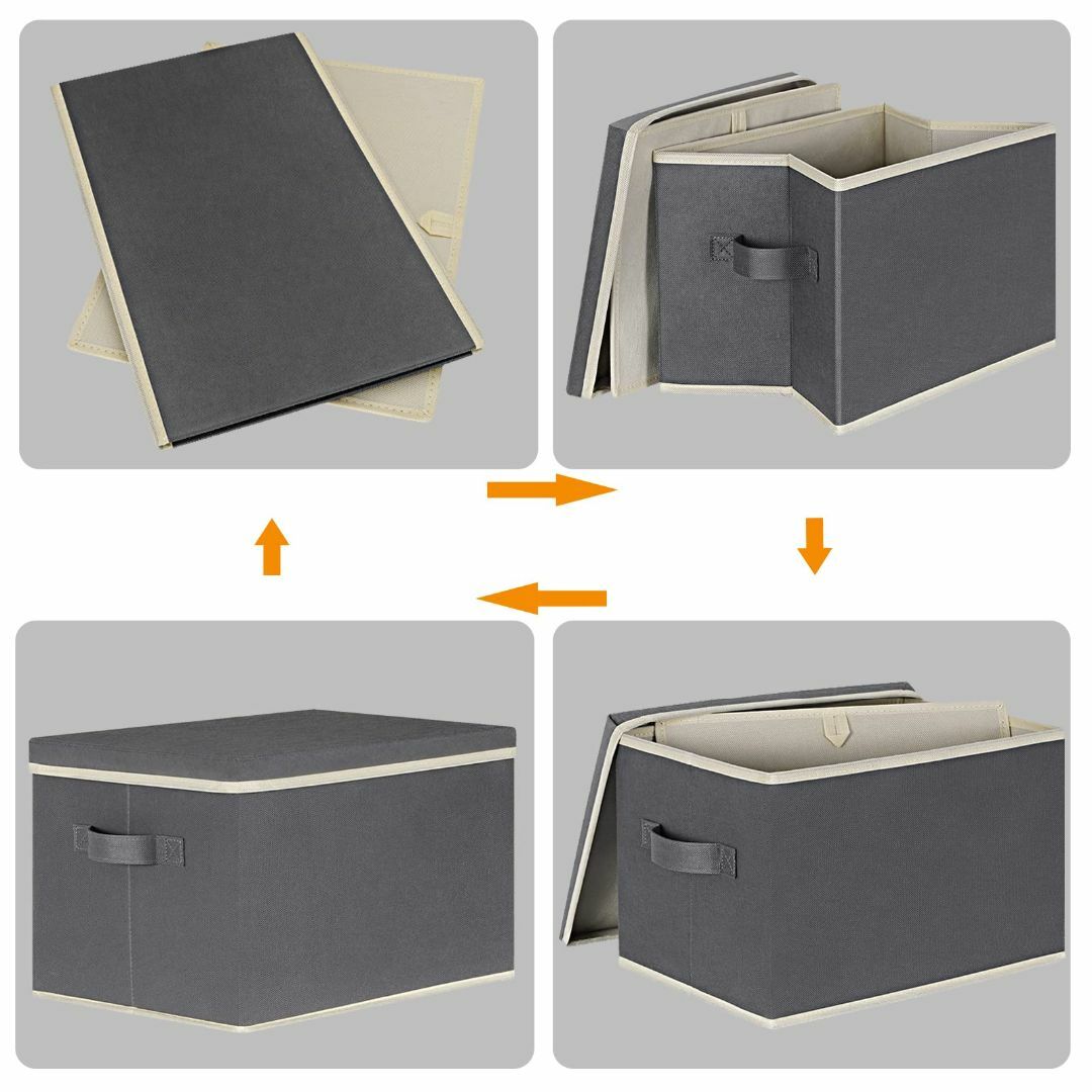 【色: グレー】GhvyenntteS 収納ボックス 蓋付き 大容量 3個セット インテリア/住まい/日用品の収納家具(ケース/ボックス)の商品写真