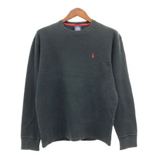 ポロラルフローレン(POLO RALPH LAUREN)のPolo by Ralph Lauren ポロ ラルフローレン SLEEPWEAR サーマル 長袖Ｔシャツ ブラック (メンズ XL) 中古 古着 Q5852(Tシャツ/カットソー(七分/長袖))