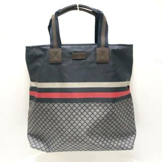 グッチ(Gucci)のGUCCI(グッチ) ハンドバッグ美品  ディアマンテ 268112 ダークネイビー×グレー×マルチ ナイロン×レザー(ハンドバッグ)