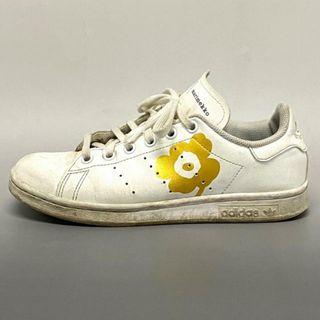 marimekko(マリメッコ) スニーカー レディース Stan Smith J 白×ゴールド フラワー(花)/adidasコラボ 合皮