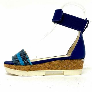 ジミーチュウ(JIMMY CHOO)のJIMMY CHOO(ジミーチュウ) パンプス 35 レディース美品  NEAT(ニート) ネイビー×ブルーグリーン×黒 パイソン×レザー×グログラン(ハイヒール/パンプス)