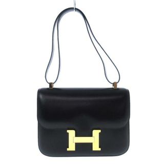 エルメス(Hermes)のHERMES(エルメス) ショルダーバッグ コンスタンス23 黒 ゴールド金具 ボックスカーフ(ショルダーバッグ)