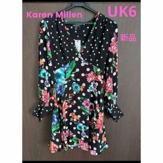 カレンミレン(Karen Millen)の新品・タグ付き【KAREN MILLEN】花柄×ドット チュニックドレス(チュニック)