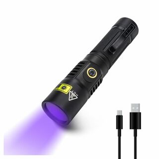 【色:ブラック】ブラックライト 365nm 20W USB充電式 UVライト レ(その他)