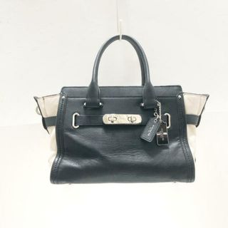 コーチ(COACH)のCOACH(コーチ) ハンドバッグ ソフト スワッガー 27 カラーブロック レザー 55193 黒×チョーク(アイボリー) レザー(ハンドバッグ)