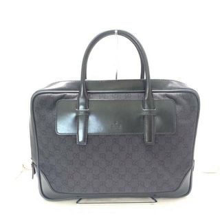 グッチ(Gucci)のGUCCI(グッチ) ビジネスバッグ美品  GG柄 101666 黒 本体ロックなし ジャガード×レザー(ビジネスバッグ)