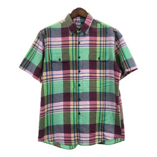 ポロラルフローレン(POLO RALPH LAUREN)のPolo by Ralph Lauren ポロ ラルフローレン ポケット 半袖シャツ マルチカラー (メンズ L) 中古 古着 Q5858(シャツ)