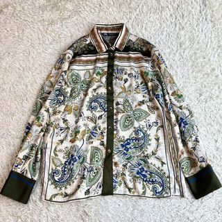 ザラ(ZARA)のZARA ザラ　ペイズリー　スカーフ　柄シャツ　ボタニカル　総柄　Ｓ〜M相当(シャツ/ブラウス(長袖/七分))