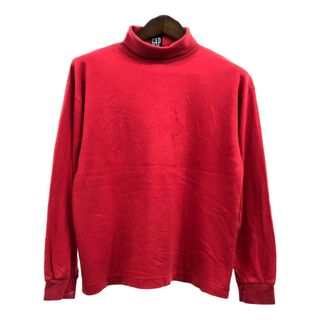 ギャップ(GAP)の90年代 GAP ギャップ タートルネック 長袖Ｔシャツ オールドギャップ レッド (メンズ M) 中古 古着 Q5859(Tシャツ/カットソー(七分/長袖))