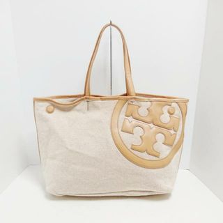 トリーバーチ(Tory Burch)のTORY BURCH(トリーバーチ) トートバッグ - アイボリー×ブラウン キャンバス×レザー(トートバッグ)