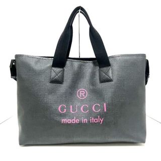 グッチ(Gucci)のGUCCI(グッチ) トートバッグ - 231860 黒×ピンク PVC(塩化ビニール)×レザー(トートバッグ)