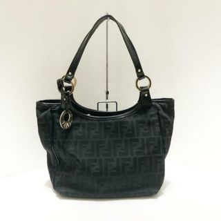 フェンディ(FENDI)のFENDI(フェンディ) ショルダーバッグ ズッカ柄 8BH156 ダークグレー×黒 ジャガード×エナメル（レザー）(ショルダーバッグ)