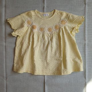 Combi mini - コンビミニ　Combimini　シアーお花Tシャツ　イエロー　100