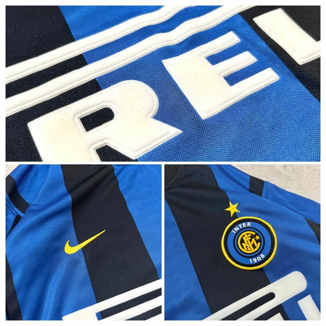 希少イギリス製 ナイキ サイズL インテルミラノ刺繍ロゴ サッカー ゲームシャツ 希少イギリス製 ナイキ サイズL インテルミラノ刺繍ロゴ サッカー ゲームシャツ