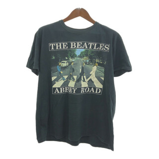 ビートルズ(THE BEATLES)のThe Beatles ビートルズ ABBEY ROAD アビーロード 半袖Ｔシャツ バンドT ネイビー (メンズ XL) 中古 古着 Q5863(Tシャツ/カットソー(半袖/袖なし))